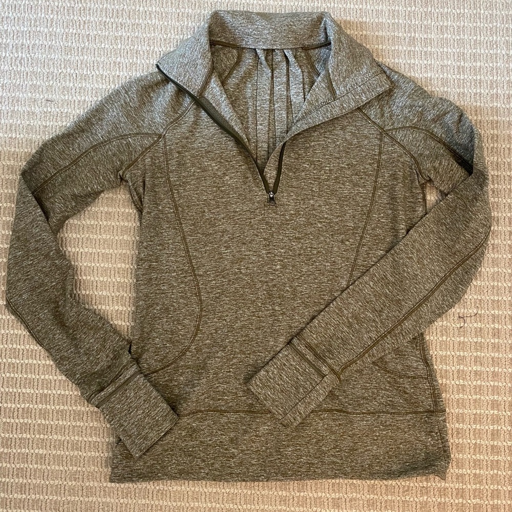 Olive green lululemon quarter zip